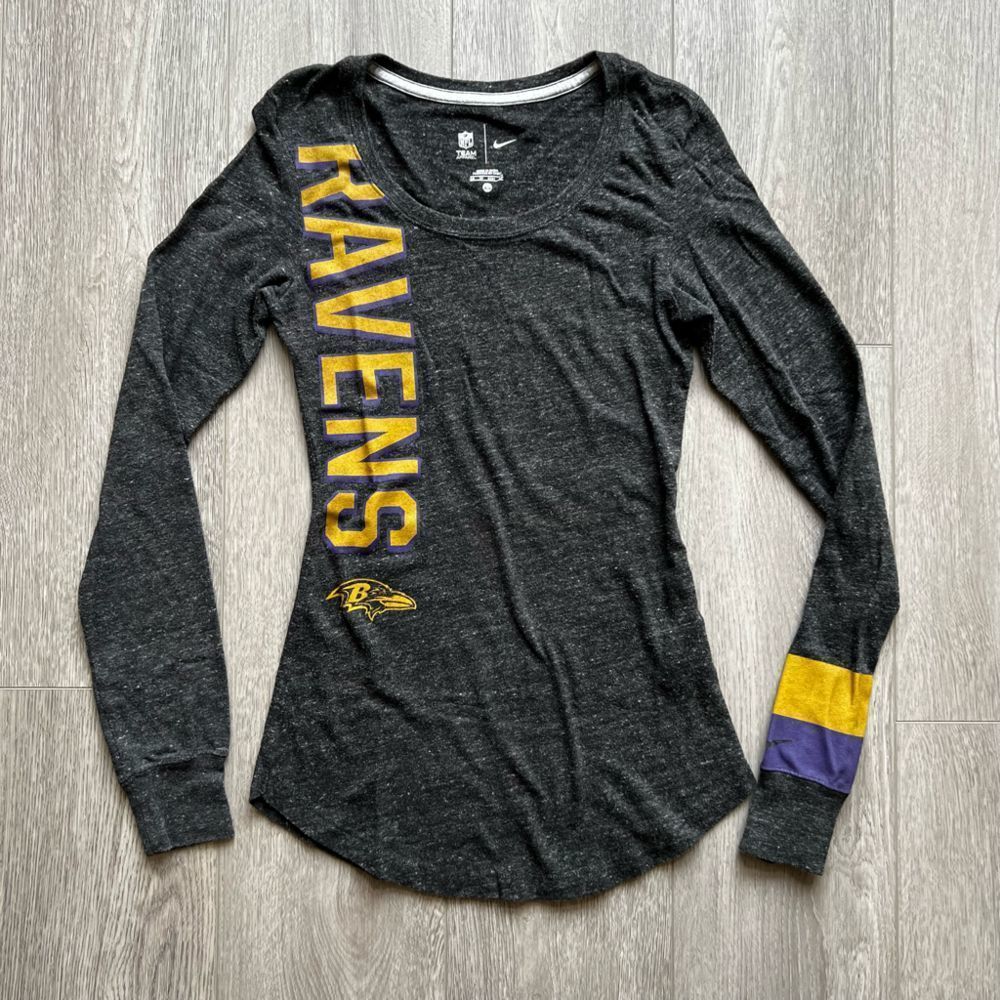 Nike NFL Baltimore Ravens Team Apparel Long Sleeve Shirt Gray XS